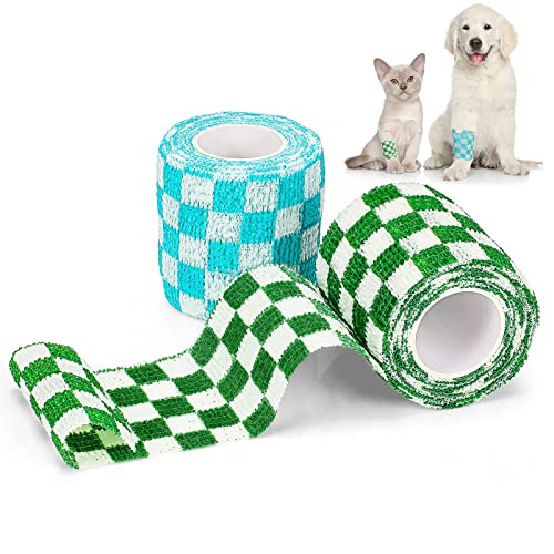 Vet Wrap 5 cm x 4,5 metros Vendas cohesivas 2 rollos vendas cohesivas para mascotas, gatos, perros, caballos con tela transpirable y elástica para muñeca, esguinces de tobillo hinchazón