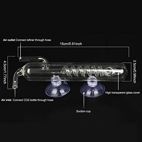 ViaGasaFamido Válvula de retención de CO2 para Acuario, Alto Cristal Transparente para Acuario, Tornillo Contador de Burbujas, Tanque de Peces, medidor de Burbuja Externo de CO2