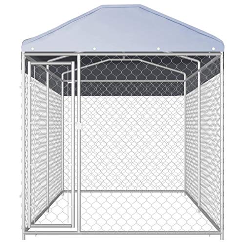 vidaXL Perrera de exterior con toldo 382x192x235 cm