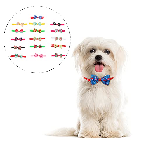 VILLCASE 16pcs Fruit Flamingos Pet Bow Pie ​​Cuello Creativo Collar Bowknot Corbatas (Estilo Mixto)- Cuello De