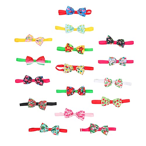 VILLCASE 16pcs Fruit Flamingos Pet Bow Pie ​​Cuello Creativo Collar Bowknot Corbatas (Estilo Mixto)- Cuello De