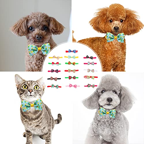 VILLCASE 16pcs Fruit Flamingos Pet Bow Pie ​​Cuello Creativo Collar Bowknot Corbatas (Estilo Mixto)- Ropa Práctica para Mascotas