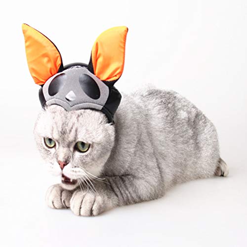 VILLCASE Disfraz de Perro para Mascota, Gorro de murciélago de Animales para Halloween, Gorra, Ajustable, Orejas Grandes, Gorro de Gato (M)