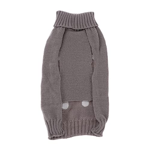 VILLCASE Suéteres para Perros Turtleneck Perro Suéteres Punto de Punto Cálido Mascota Suéter Ropa de Perro Abrigo Pet Abrigo Lentejuela Suéter Mascota S (Gray)