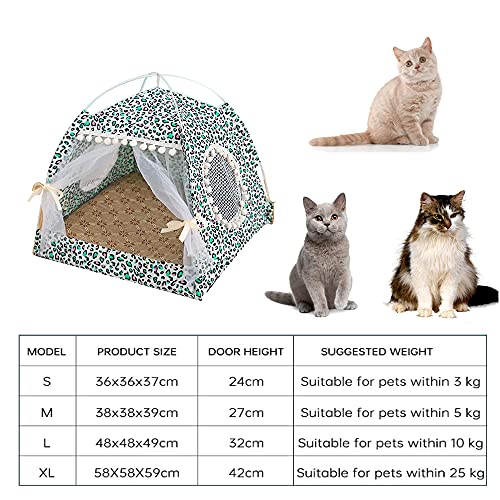 Vinnykud Cama de Cuatro Estaciones para Gatos Cómoda Cama para Gatos Carpa Gato con Ventana Tienda Perro Lavable Cama Gato de Lona