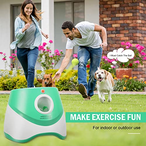 Vogvigo Lanzador automático de bolas, juguete interactivo para perros de juguete, sensor de movimiento, mango, con mini pelotas de tenis (verde)