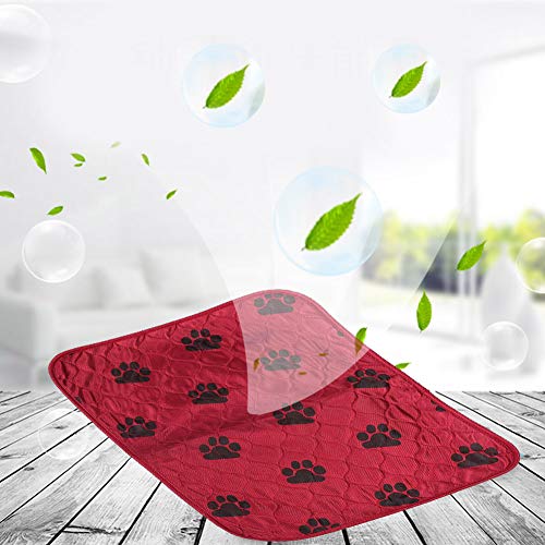 Wacent Almohadilla Absorbente Reutilizable para Mascotas(40 * 60cm-Rojo)