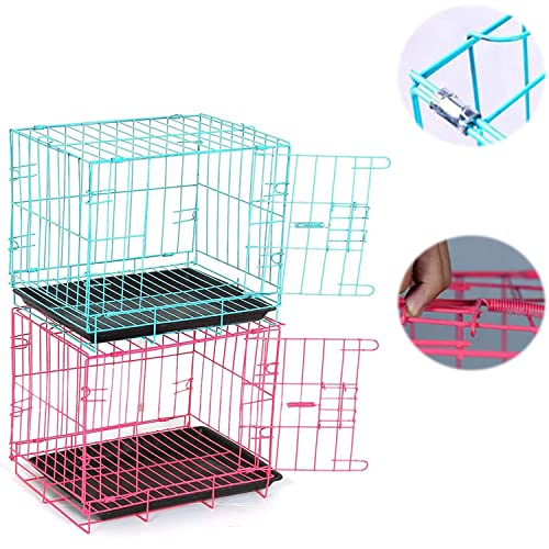 Waigg Kii Cajón de perro para cachorros, jaula plegable para perros pequeños con bandeja de plástico para mascotas pequeñas, gatos, gatos, gatitos, uso en interiores y exteriores