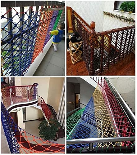 WANXMITE Red Balcon Color Decorativo Malla Escalera Protección Red,Seguridad para niños Escalera Neto Neto Neto,Balcón Prevención de Caída de Alta Altitud Net,Nylon Net Fence Net Pet Pet Trailer Red