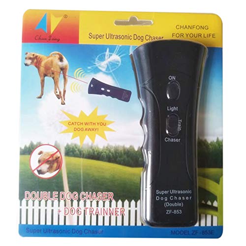 Weehey Chaser para Perros con ultrasonido Doble Lucha contra los ladridos Detenga el Dispositivo de Entrenamiento de los Perros para Mascotas Portátil LED Infrarrojo Perdedor de Perros Control del