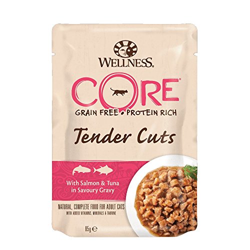 Wellness CORE - Juego de 6 Bolsas para Comida de Gato Mojado, sin Grano, 85 g