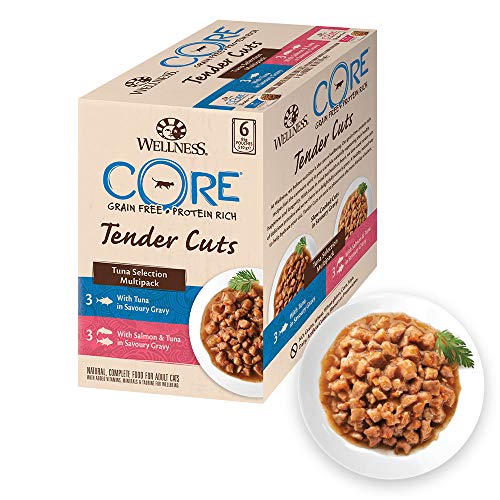 Wellness CORE - Juego de 6 Bolsas para Comida de Gato Mojado, sin Grano, 85 g