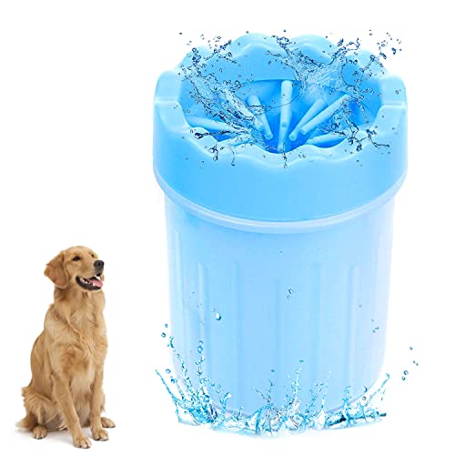 WELLXUNK® Limpiador Patas Perro Mascota, Mascota portátil Limpiador, Taza de Limpieza para Mascotas, Limpia Patas Perro Portátil para Limpiar Pies Sucios de Mascotas(Azul)