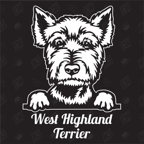 West Highland Terrier versión 5 - pegatina, pegatina para perro, coche, razas de perros, pegatina, mestizo, mezcla, animales, mascota (TAMBIÉN POSIBLE CON DESEADO)