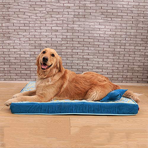 WEWE Cama para Perros Colchón Cama para Mascotas,Acolchada Impermeable Kennel Mat con Funda Lavable para Pequeños,Perros Grandes-b 70x55x7cm(28x22x3inch)