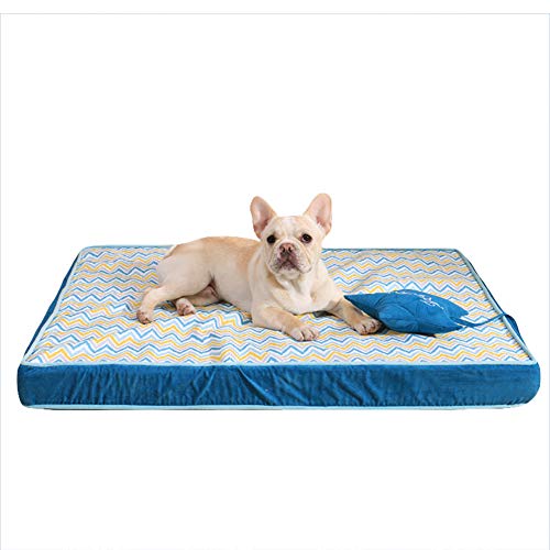 WEWE Cama para Perros Colchón Cama para Mascotas,Acolchada Impermeable Kennel Mat con Funda Lavable para Pequeños,Perros Grandes-b 70x55x7cm(28x22x3inch)