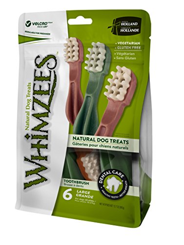 WHIMZEES Estrella, Cepillos de Dientes, Tamaño Grande, 6 Piezas