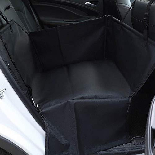 Whinop Guantes Perro Negro Asiento Coche Perro Grande para Perros con Aletas Laterales, Protector a Prueba de Agua