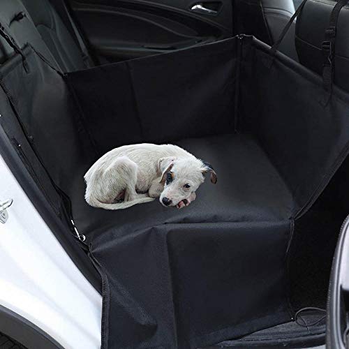 Whinop Guantes Perro Negro Asiento Coche Perro Grande para Perros con Aletas Laterales, Protector a Prueba de Agua