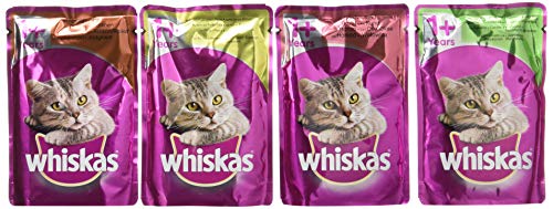 Whiskas Selección Multipack Bolsitas de Comida Húmeda para Gatos Adultos Selección Carnes (12 bolsitas x 100g)