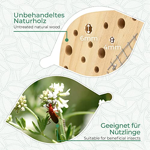 Wildlife Friend I Hotel Flower – Refugio para Insectos beneficiosos de Madera Natural, Hotel de Insectos, casa de Insectos para Control Natural de plagas