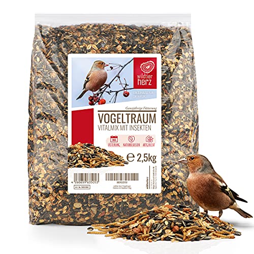 wildtier herz I Alimentación para Pájaro - 2,5kg con Insectos - Comida de Aves para Alimentos, Proteína Extra