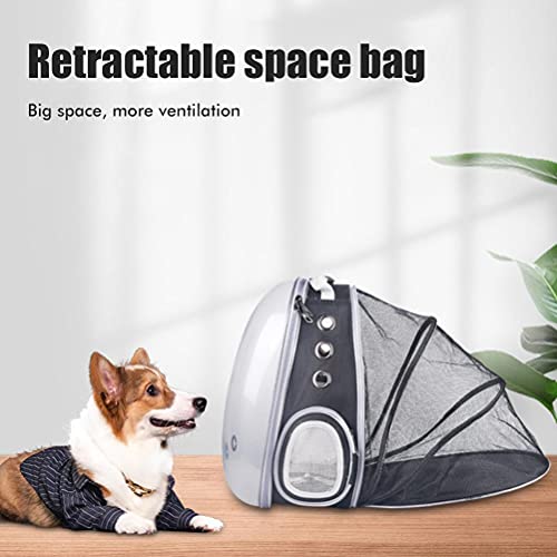 WINBST Mochila para mascotas, perros, gatos, mochila espacial, astronauta para mascotas, con 9 agujeros, portátil, bolsa de transporte, viaje, transpirable, color azul marino