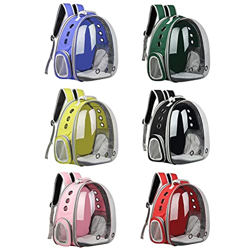 WINBST Mochila para mascotas, perros, gatos, mochila espacial, astronauta para mascotas, con 9 agujeros, portátil, bolsa de transporte, viaje, transpirable, color azul marino