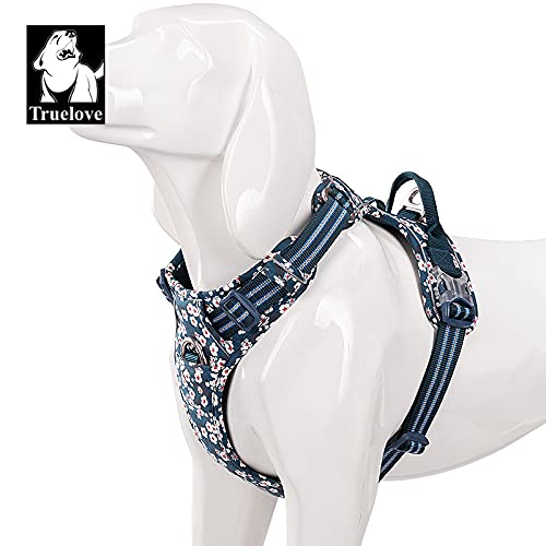 WINHYE PET Truelove Arnés para perros sin tirones, tela de algodón transpirable y reflectante suave, ajustable para correr, caminar, adecuado para gatos pequeños, medianos grandes, perros TLH5655