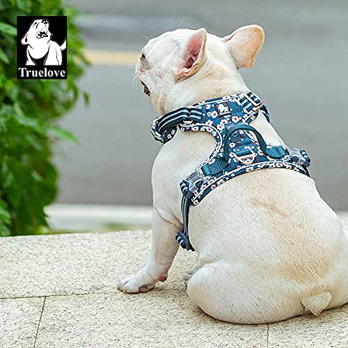 WINHYE PET Truelove Arnés para perros sin tirones, tela de algodón transpirable y reflectante suave, ajustable para correr, caminar, adecuado para gatos pequeños, medianos grandes, perros TLH5655