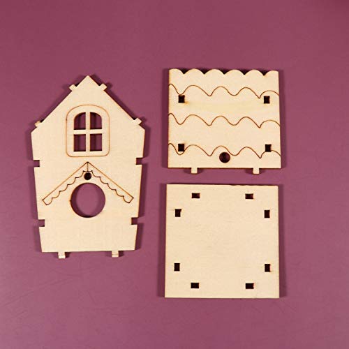 WINOMO 2 Unids DIY Bird House Set Wood Bird House Carteles Inocentry Bird Nest Decorative Bird Hut Outdoor Nest Decors for Garden Outdoor