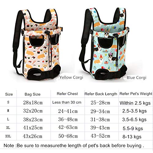 WINS Mochila para Perros transportin Perro Gato Mochila para Llevar Perros pequeño medianos Grandes Senderismo Porta Perros Mascotas 5.5-9kg