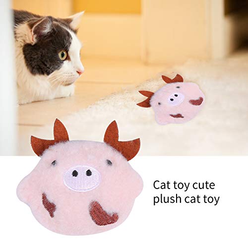 wirlsweal Dibujos Animados Lindo Peluche Suave Interactivo de Peluche Juguete de Mascota de Peluche con Catnip para Rosa