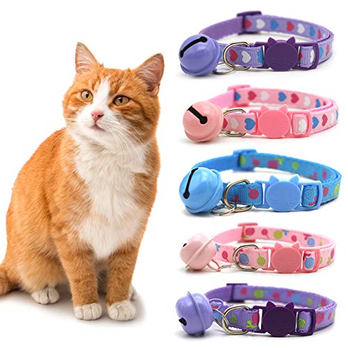 wirlsweal Lindo Gato Perro Hebilla Collar Paleta Caramelo Color Ajustable Mascota Púrpura 1