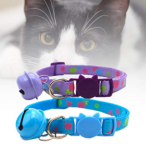 wirlsweal Lindo Gato Perro Hebilla Collar Paleta Caramelo Color Ajustable Mascota Púrpura 1