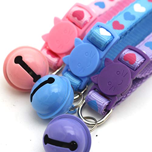 wirlsweal Lindo Gato Perro Hebilla Collar Paleta Caramelo Color Ajustable Mascota Púrpura 1