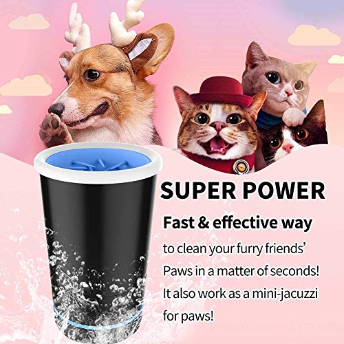 WLDOCA Automática Limpiador Mascotas, Limpiador Portátil De La Pata del Perro .Silicona Taza Limpiador del Pie del Perro Y Gato,Carga USB