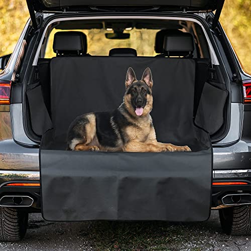 Wonnell Mascotas Funda de Asiento Maletero,Oxford Impermeable, Ripstop,Antideslizante Funda de Asiento de Coche para Perro,Funda para Maletero de Coche protección Lateral para SUV, camiones, auto