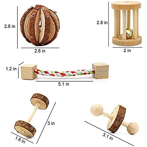 Wonninek Juguetes para Masticar hámster, 12 Piezas, Madera Natural, Pino, Conejillos de Indias, Ratas, Chinchillas, Juguetes, Accesorios, adecuados para Conejos, jerbos