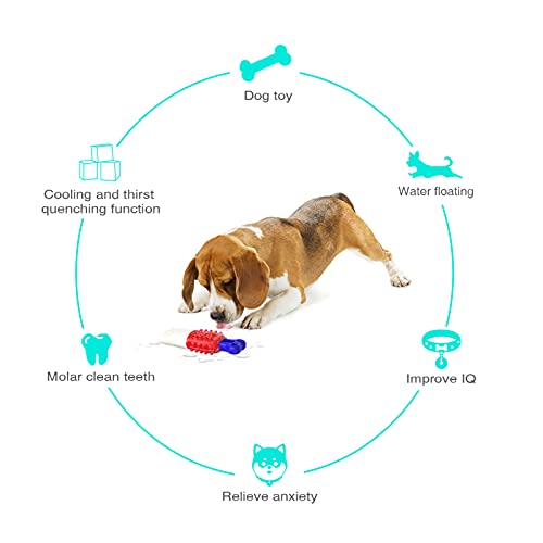 WOOLIY Los Juguetes para Masticar para Perros Pueden Enfriar Juguete Multifuncional para Perros Cepillo De Dientes Masticar Hielo Adecuado para Perros Grandes Cachorros Medianos,American Blue