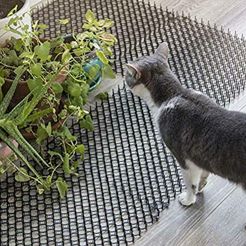 Woorea Estera de Espina de Gato para Jardín Esterilla Repelente Punta de Plástico para Gatos y Perros, Herramienta de Protección para Plantas Verdes,Anti-Gatos,Perros