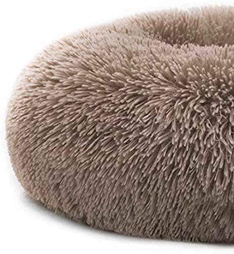 WSJYP Cama Redonda Perros, Cama Relajante para Mascotas Nido de Felpa Cojín Suave y Cálido Donut Cuddler Cat Puppy Sofá Cómodo Perro Extra Grande Invierno,XL-100CM-Brown