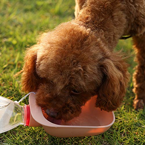 WT-DDJJK Dispensador de Botellas, dispensador de Agua para Mascotas Perros portátiles para Viajes al Aire Libre, Cuenco alimentador de Botellas para Beber