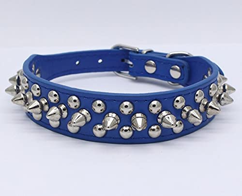 WWWL Collar Perro Collar de Perro pequeño y Grande Puntiagudo para Razas Medianas Grandes Pitbull Mastín Boxer PU Collar de Perro Grande para Perro Grande XS