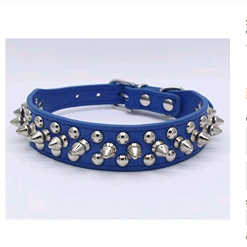 WWWL Collar Perro Collar de Perro pequeño y Grande Puntiagudo para Razas Medianas Grandes Pitbull Mastín Boxer PU Collar de Perro Grande para Perro Grande XS