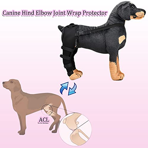 WXFEXIA Braces para la pierna trasera del perro con manga para el hombro, protector para la articulación del codo canino para la cicatrización de heridas, esguinces, estabilidad deficiente