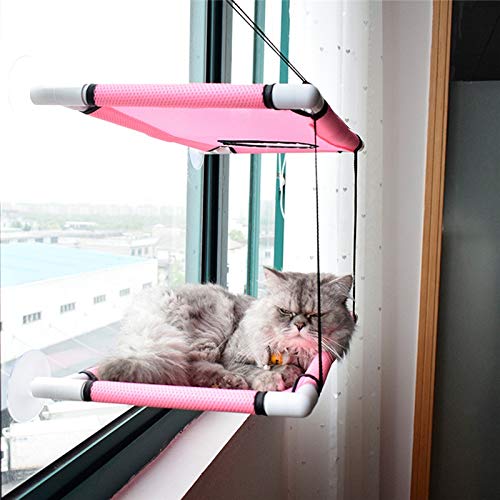 W.Z.H.H.H Hamaca Mascota Gato Balcón Hamaca Gato Sunny Asiento de Tela Impermeable for Mascotas Cama del Gato del Gato de Escalada de albergue colchón de Doble Capa (Color : Rosado)