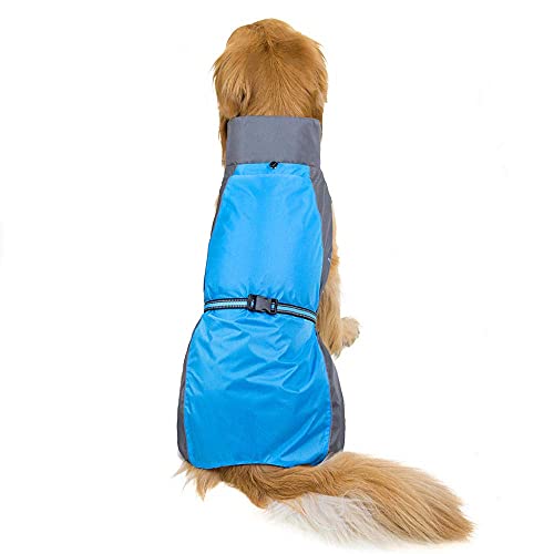 XHAEJ Chaqueta de Mascotas de Gran tamaño Impermeable Reflectante, Impermeable del Invierno, Adecuado para Perros Grandes y medianos, Malla británica, Impermeable, S-9xl-blue_7XL