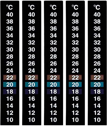 XIABAN 5 unids termómetro de tanque de peces acuario adhesivo termómetro digital temperatura acuario etiqueta digital temperatura en grados Fahrenheit y Celsius pantalla para tanque de peces y acuario