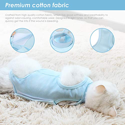 Xinapy Traje de Recuperación para Perros Gatos Después de La Cirugía E Collar Cono Alternativa Proteger Heridas Anti-Lamido Mascota Recuperación Quirúrgica Traje Cómodo